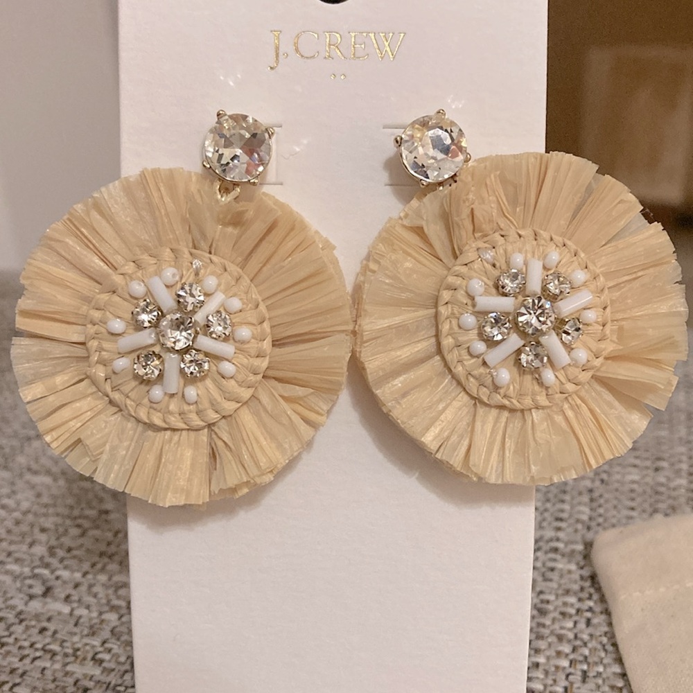 J. Crew Factory Beige Floral Earrings